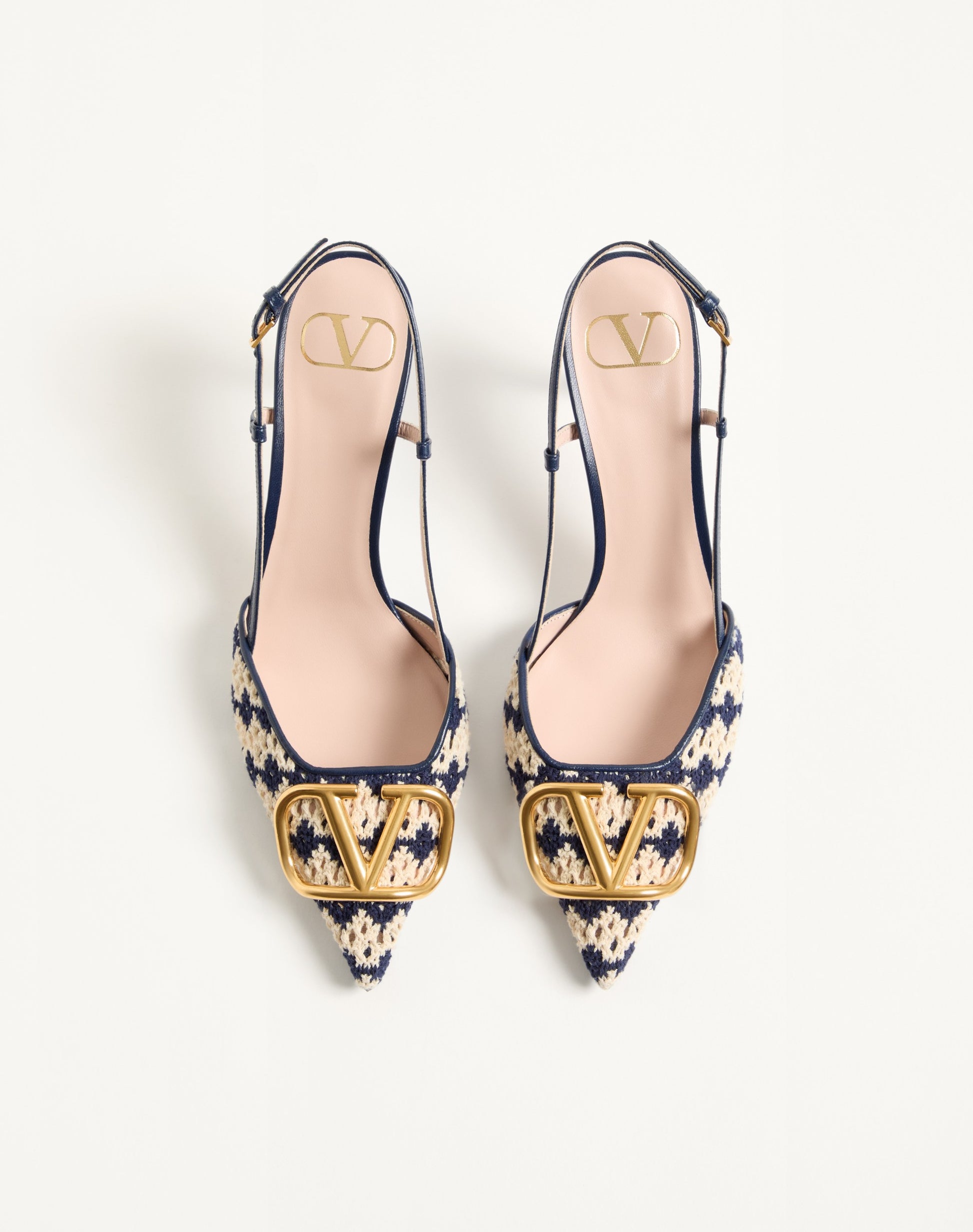 Vlogo Signature Slingback Pumps In Crochet Fabric 80mm