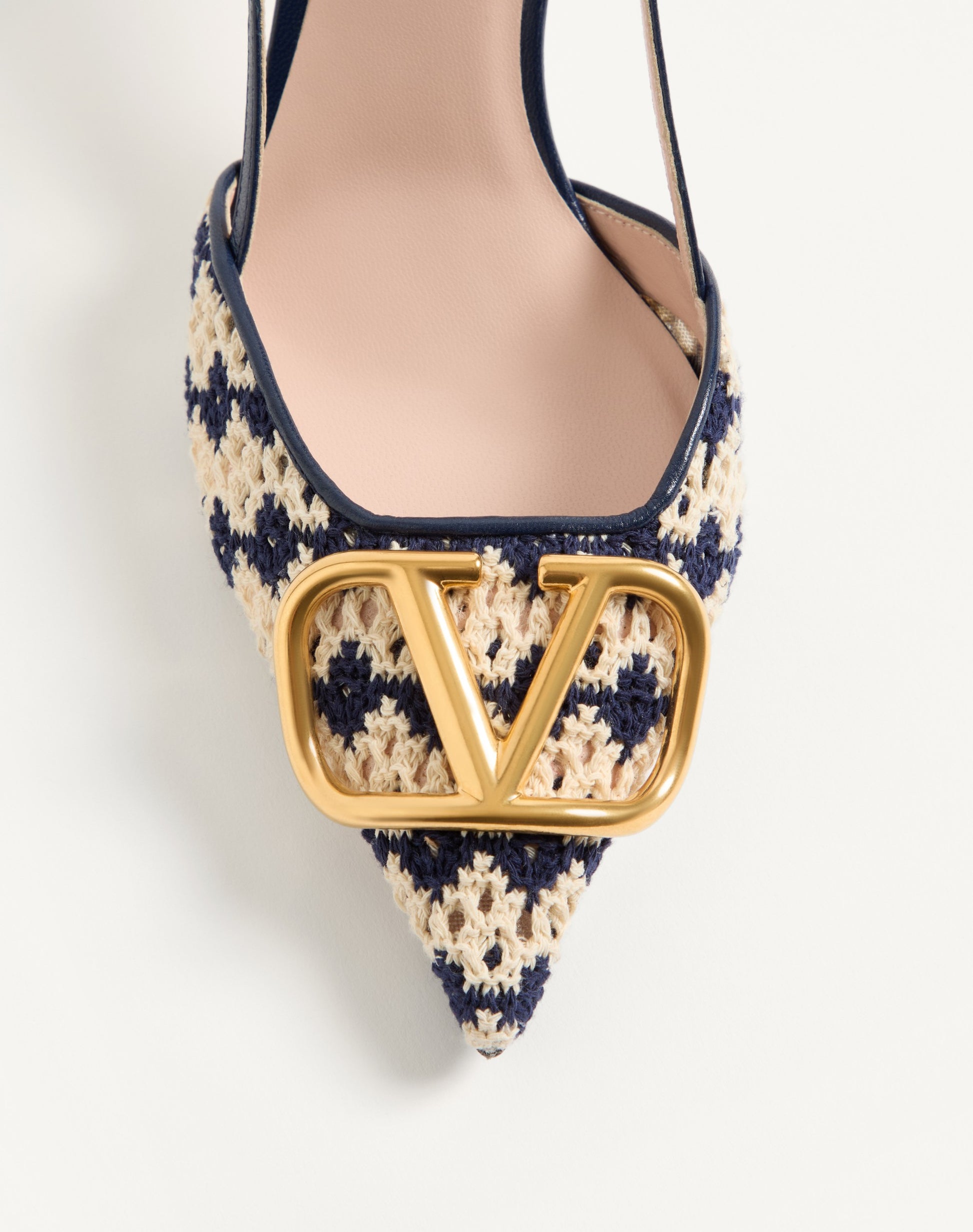 Vlogo Signature Slingback Pumps In Crochet Fabric 80mm