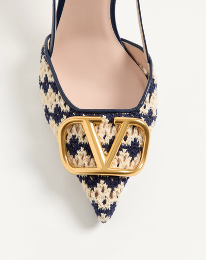 Vlogo Signature Slingback Pumps In Crochet Fabric 80mm