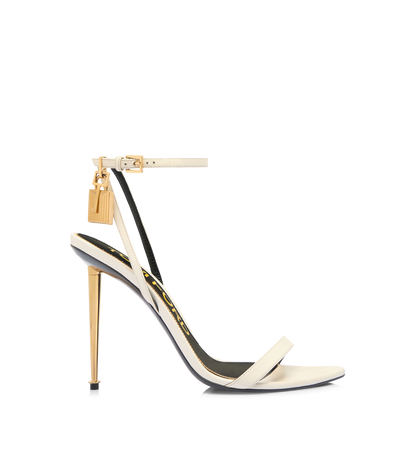 Shiny Leather Padlock Pointy Naked Sandal