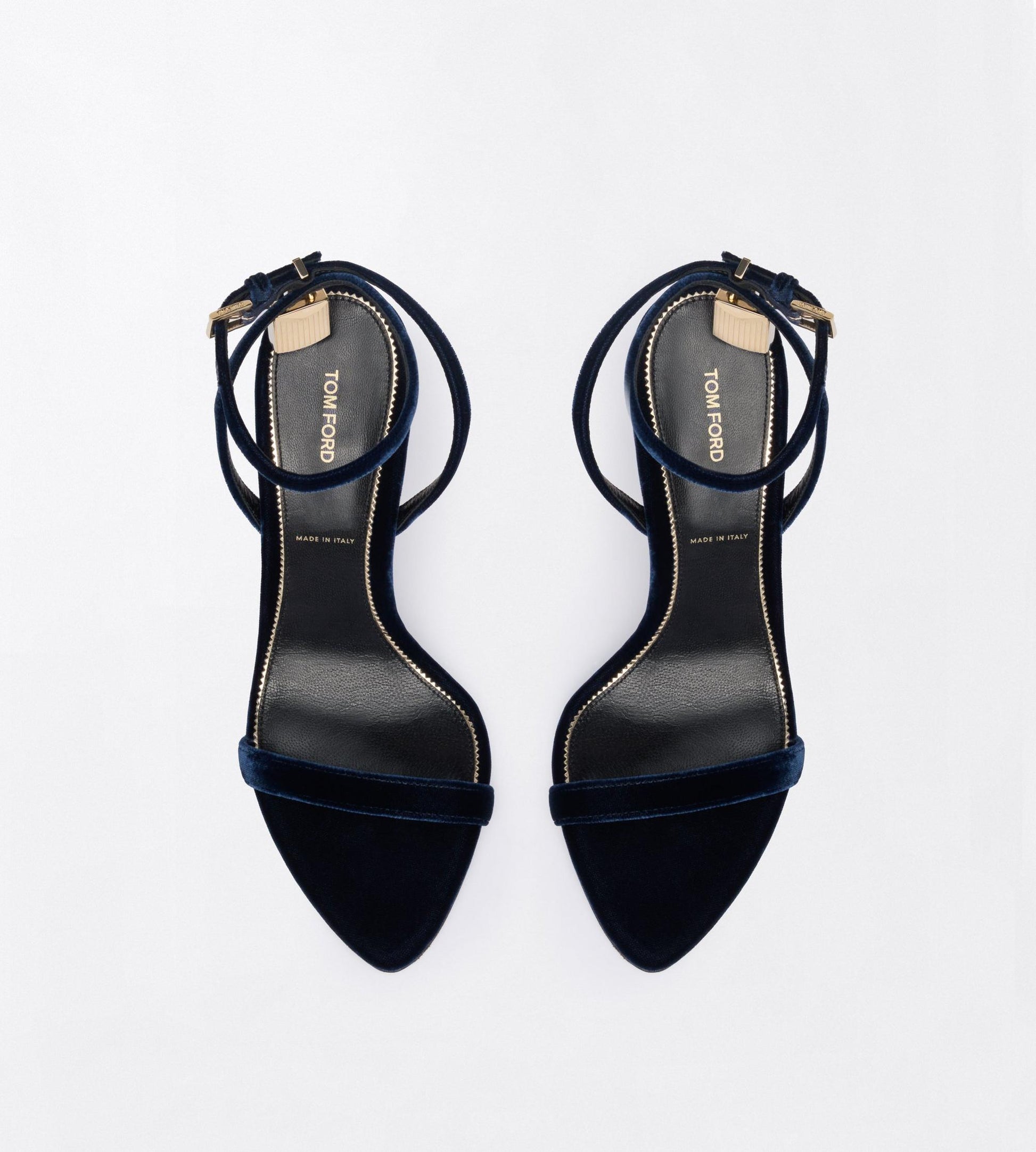 Velvet Padlock Pointy Naked Sandal