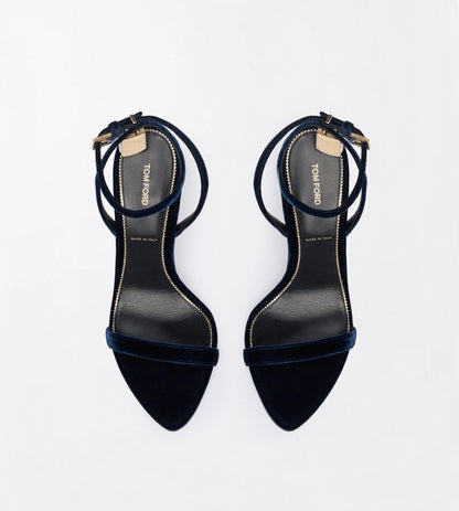 Velvet Padlock Pointy Naked Sandal