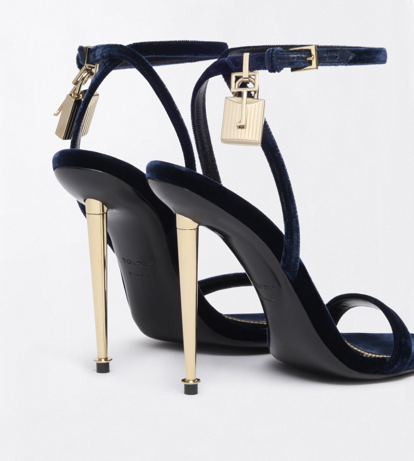 Velvet Padlock Pointy Naked Sandal