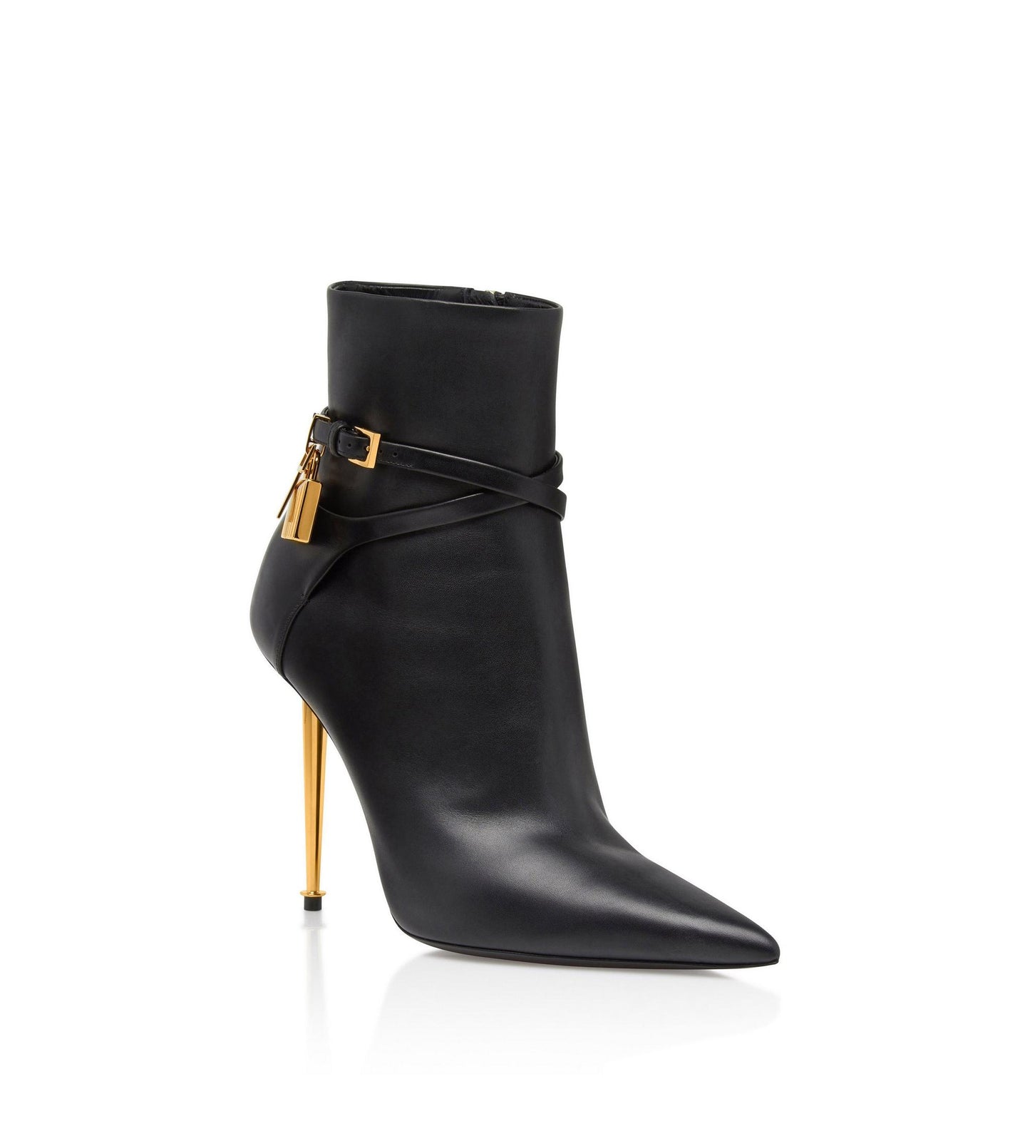 Leather Padlock Ankle Boot