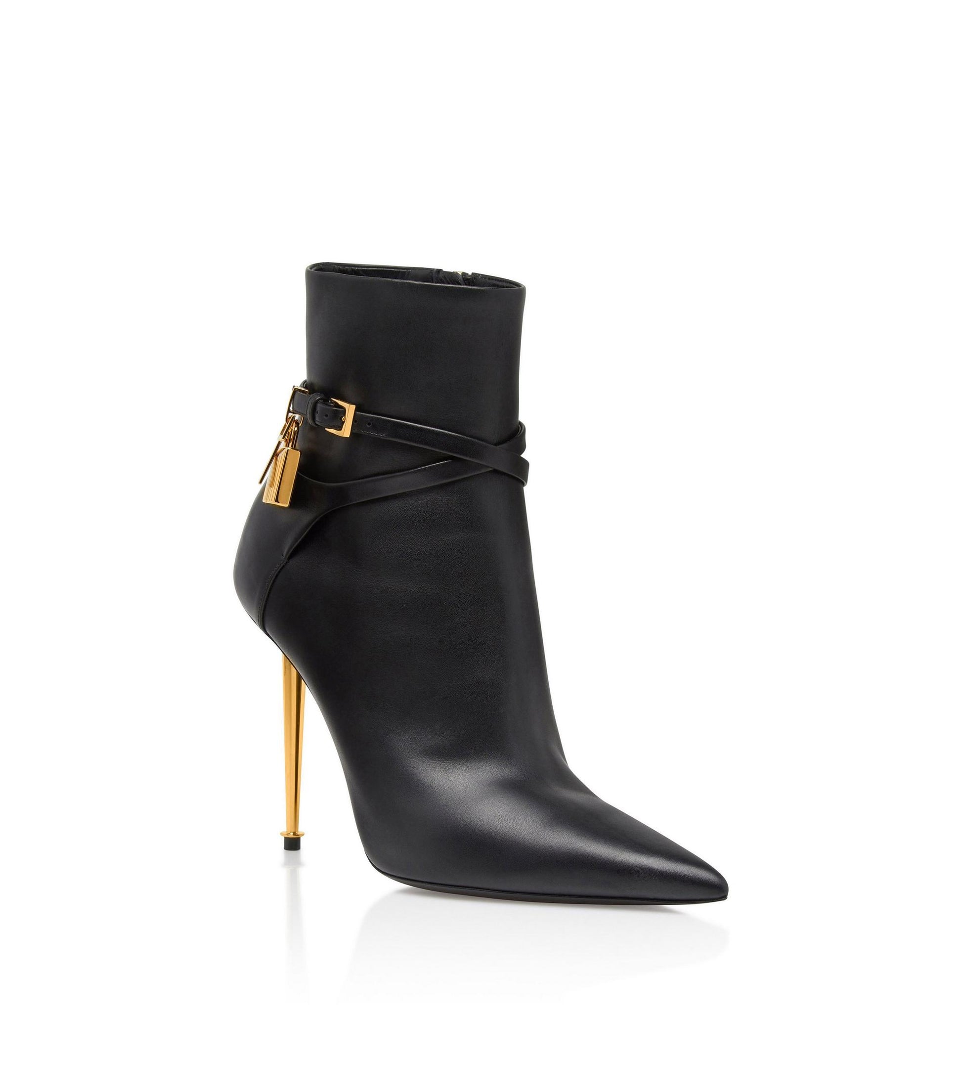 Leather Padlock Ankle Boot