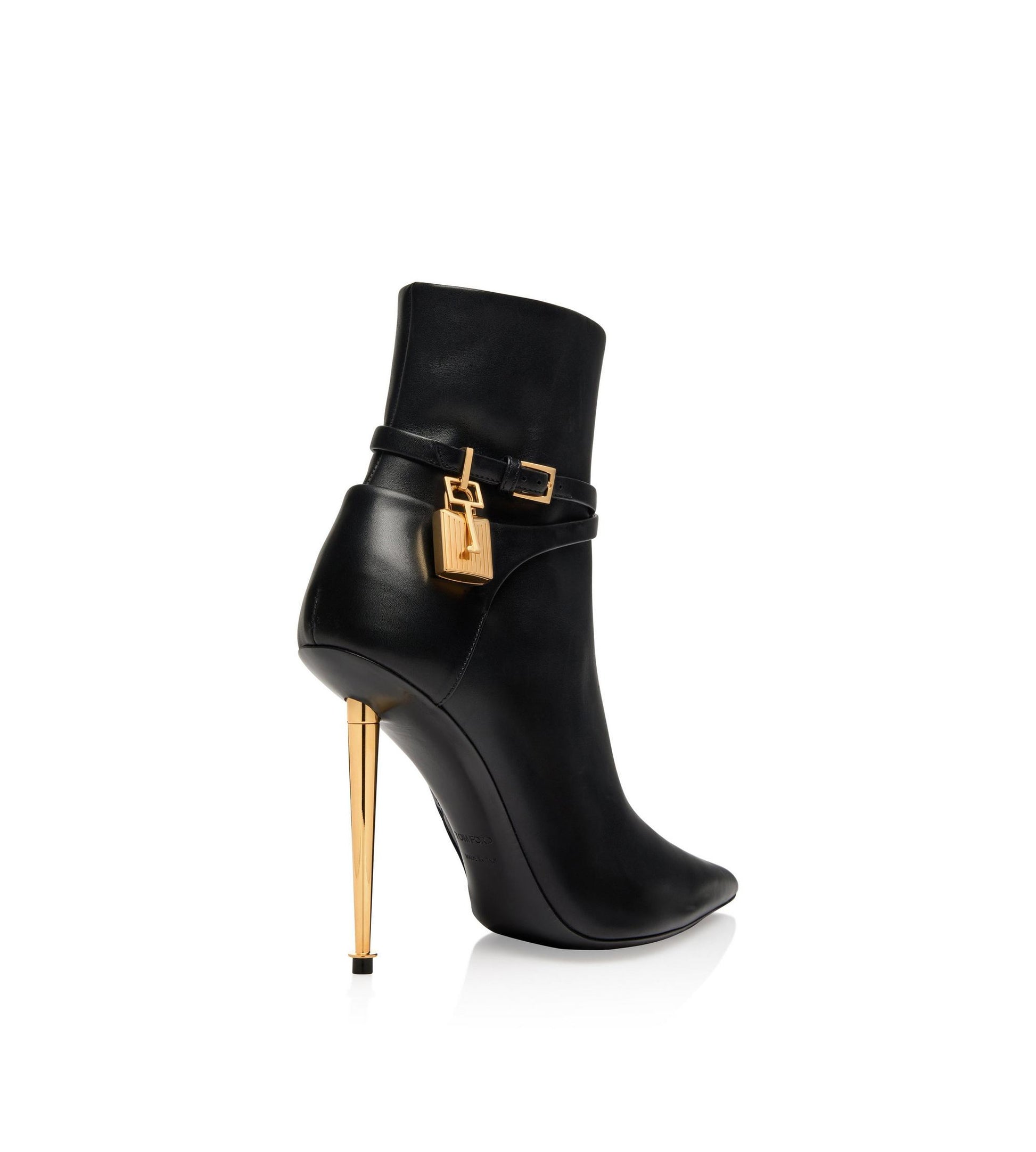Leather Padlock Ankle Boot