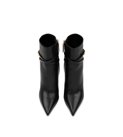 Leather Padlock Ankle Boot
