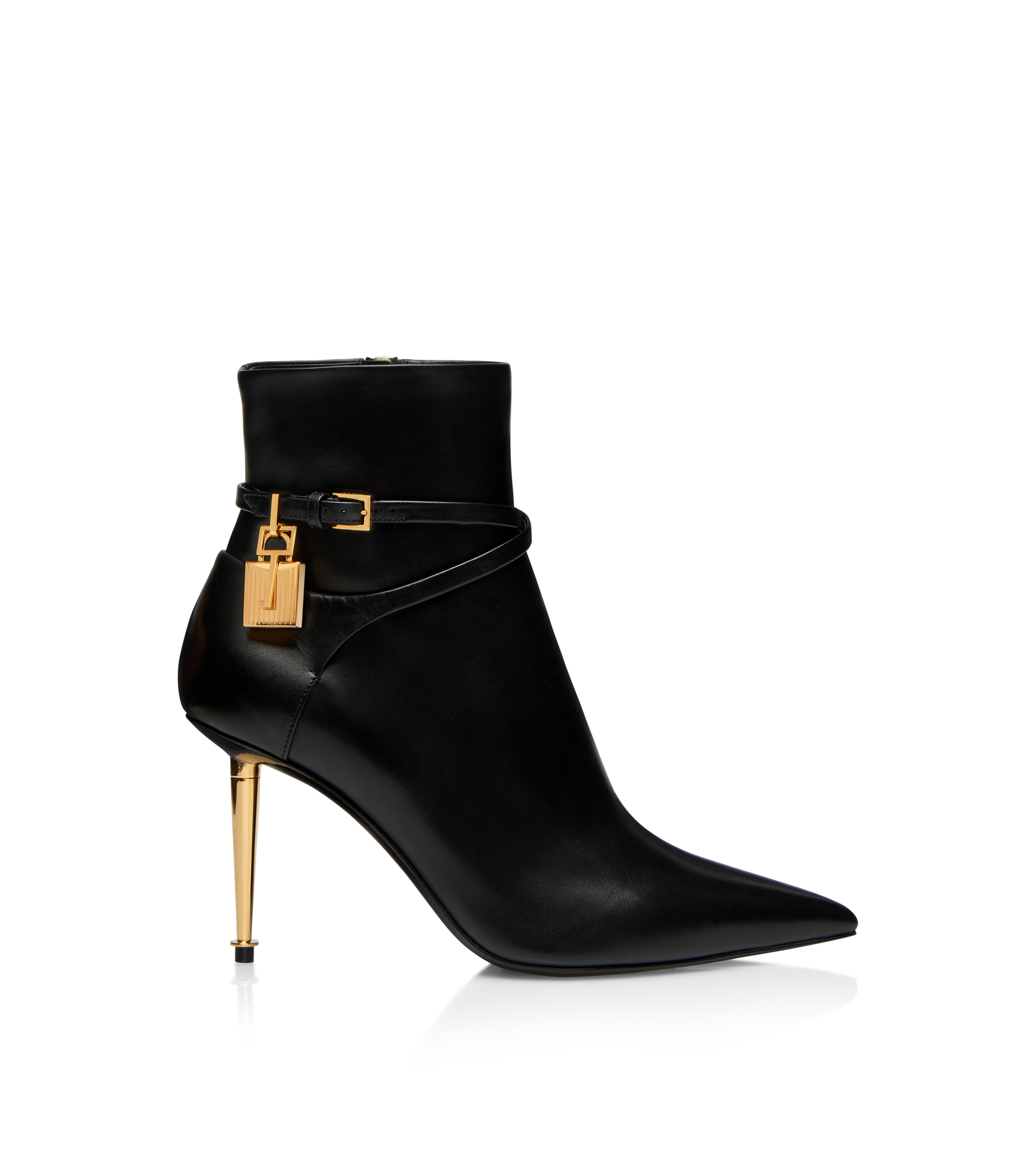 85Mm Leather Padlock Ankle Boot
