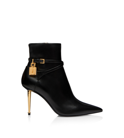 85Mm Leather Padlock Ankle Boot