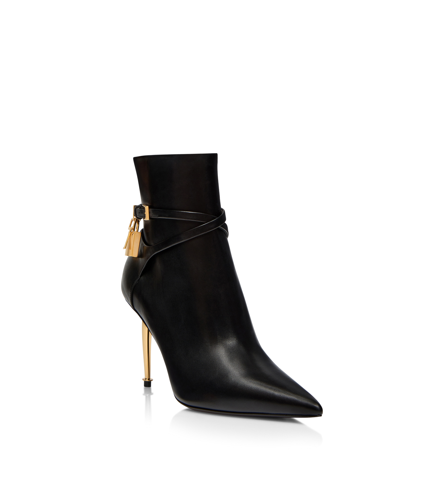 85Mm Leather Padlock Ankle Boot
