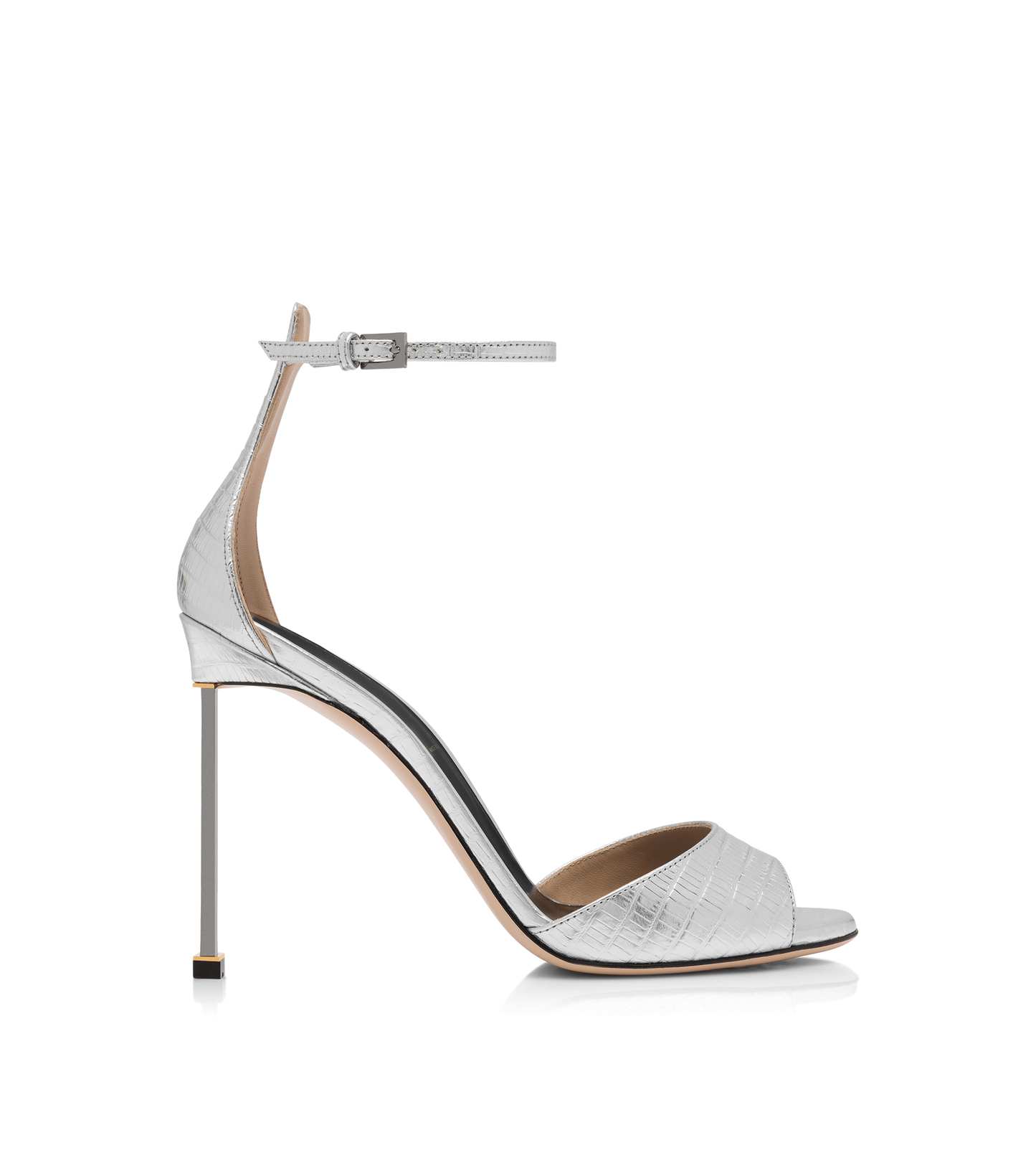 Laminated Printed Tejus Spire Ankle Strap Sandal