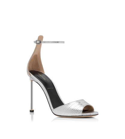 Laminated Printed Tejus Spire Ankle Strap Sandal
