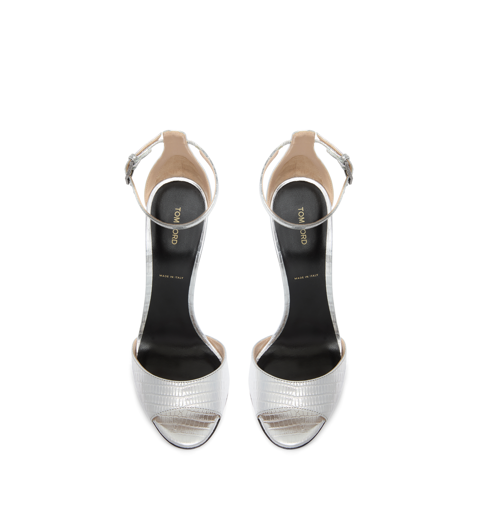 Laminated Printed Tejus Spire Ankle Strap Sandal