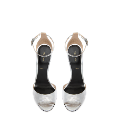 Laminated Printed Tejus Spire Ankle Strap Sandal