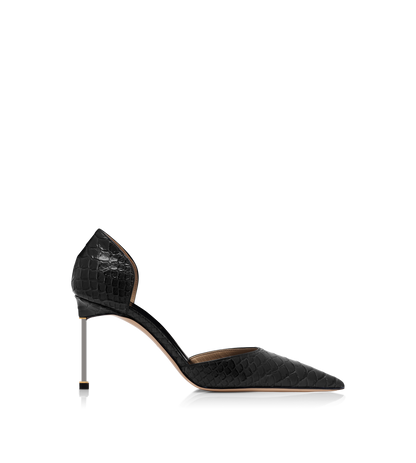 Semi Shiny Printed Python Spire D'Orsay Pump