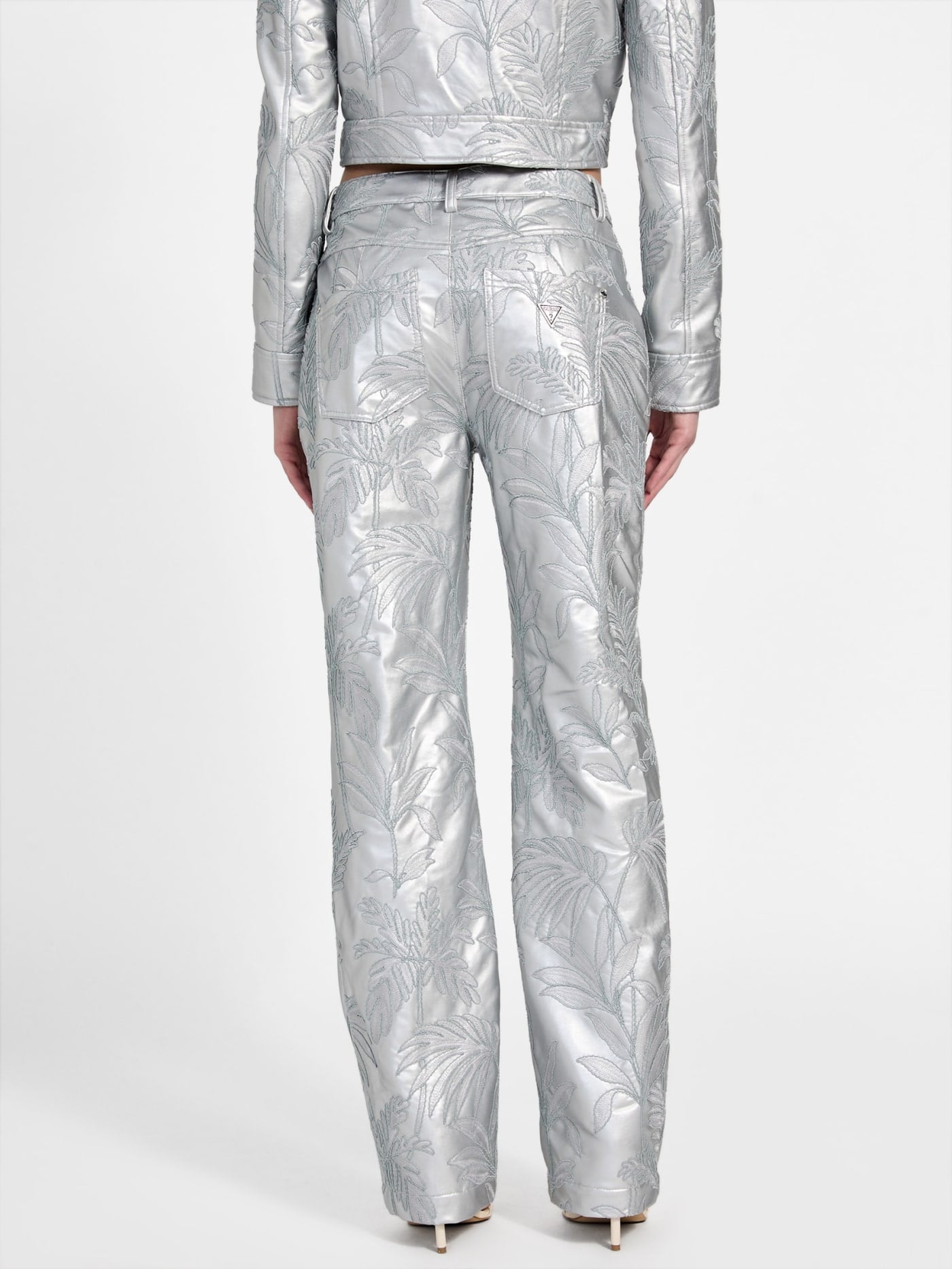 Clelia Faux-Leather Embroidered Pants