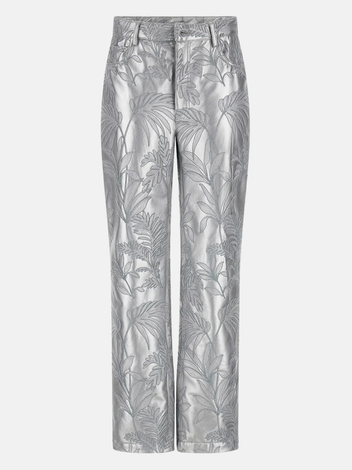 Clelia Faux-Leather Embroidered Pants