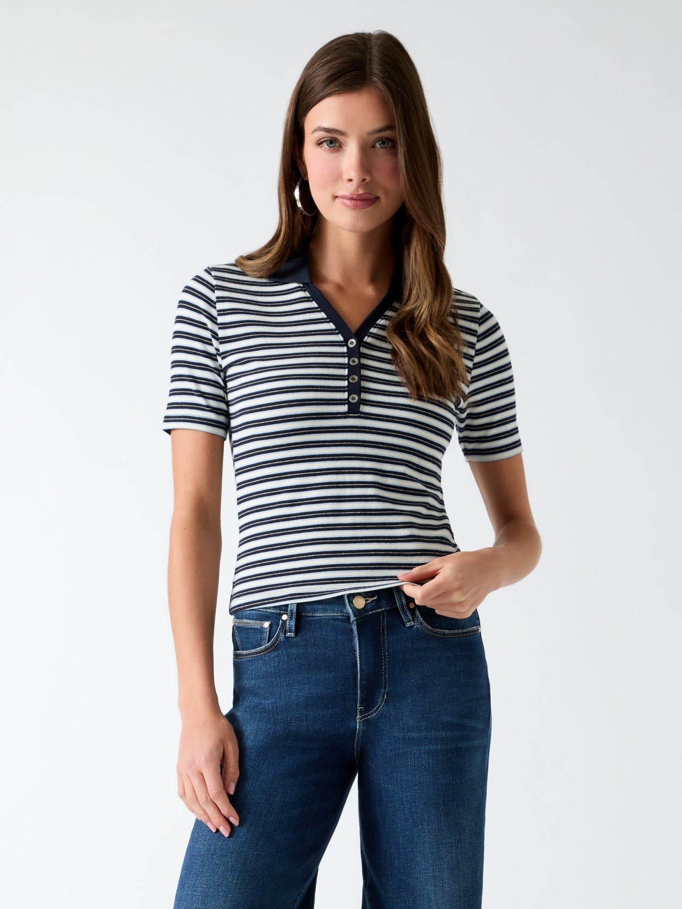 Striped polo t-shirt
