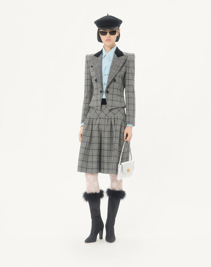 Wool Bermuda Shorts With Check Pattern