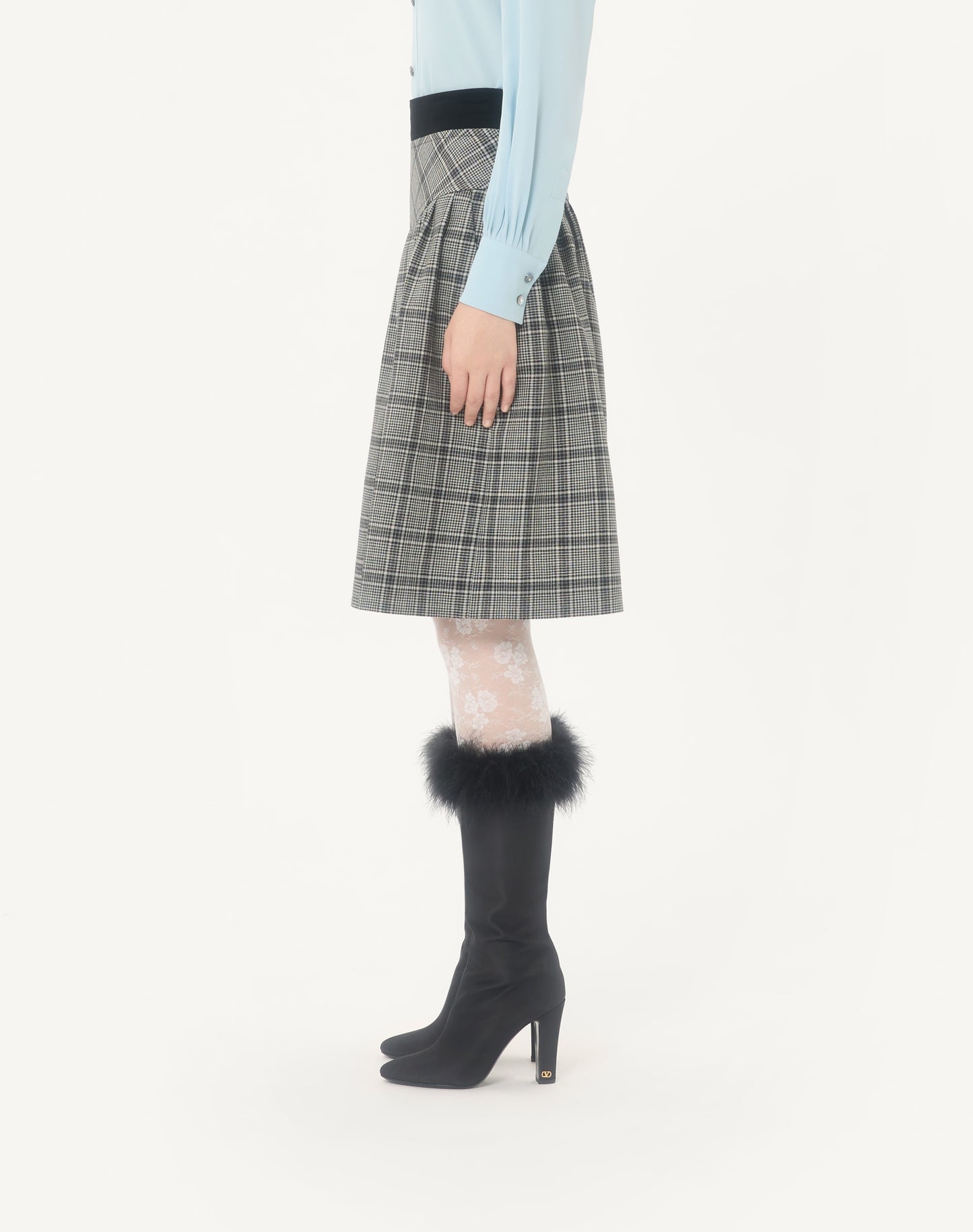 Wool Bermuda Shorts With Check Pattern