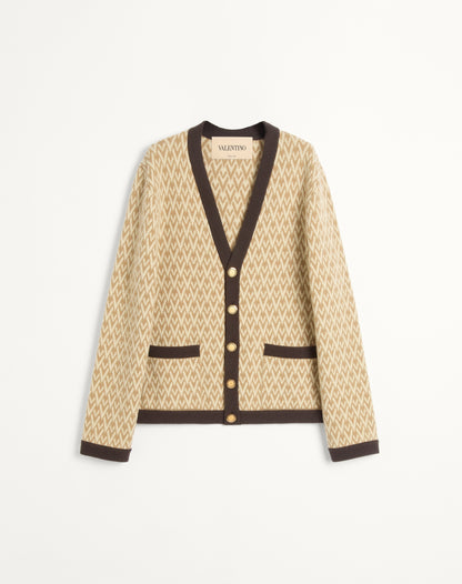 Wool Cardigan With Toute La V Pattern