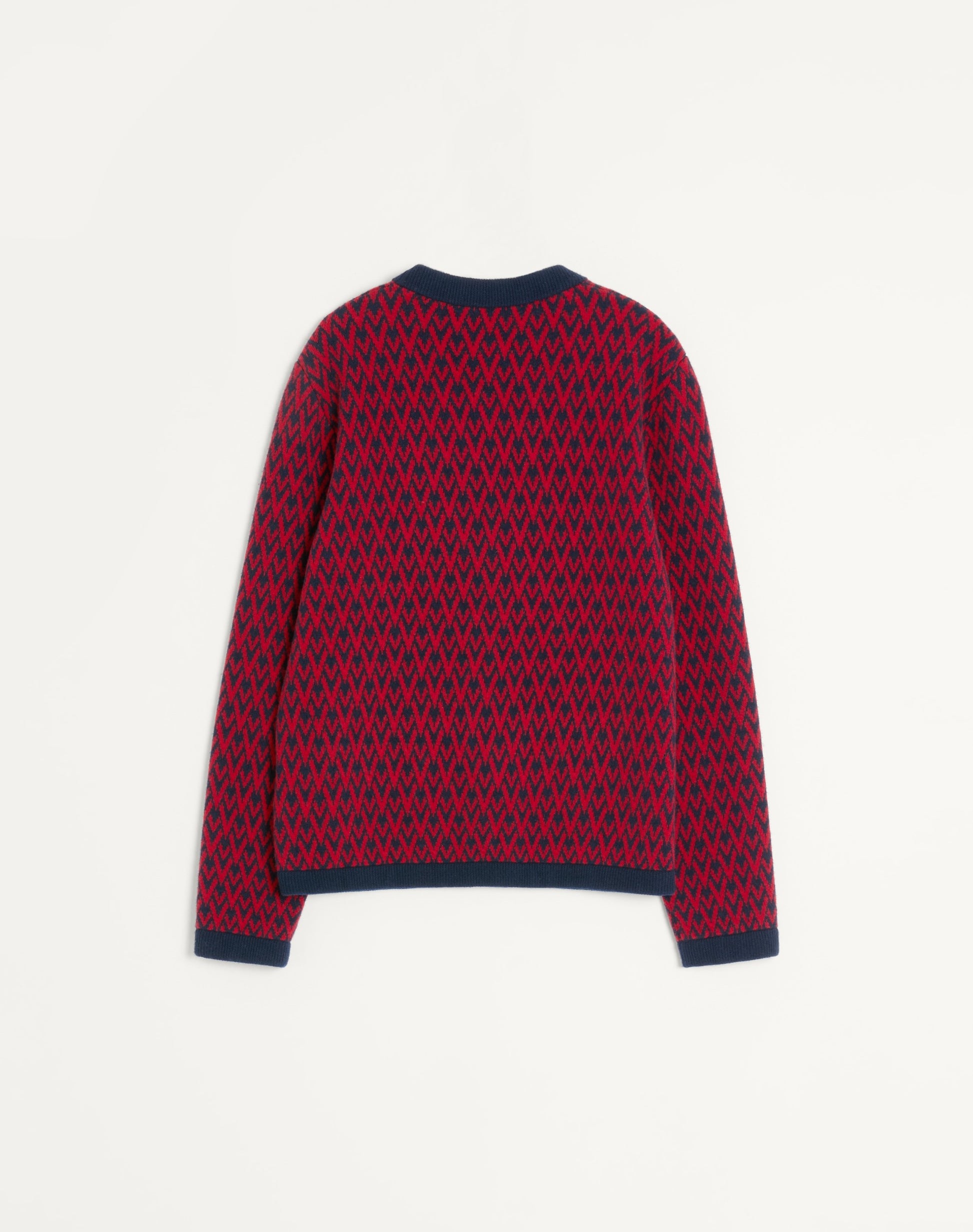 Wool Cardigan With Toute La V Pattern