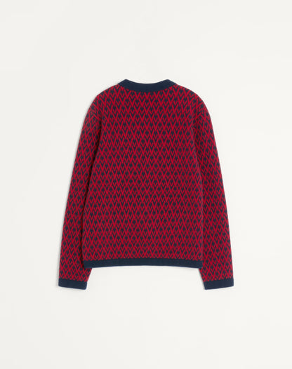 Wool Cardigan With Toute La V Pattern