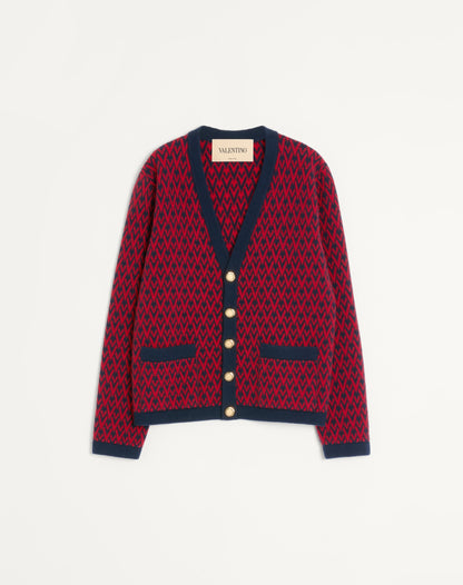 Wool Cardigan With Toute La V Pattern