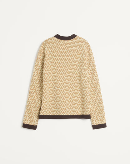Wool Cardigan With Toute La V Pattern