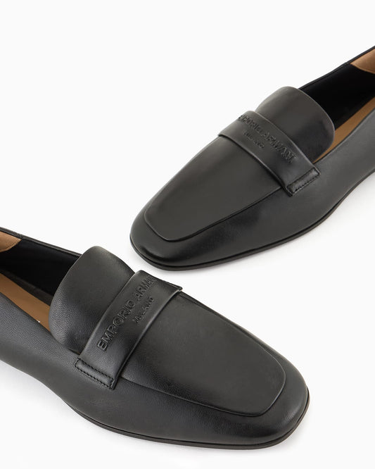 Embossed logo slip-on loafer woman