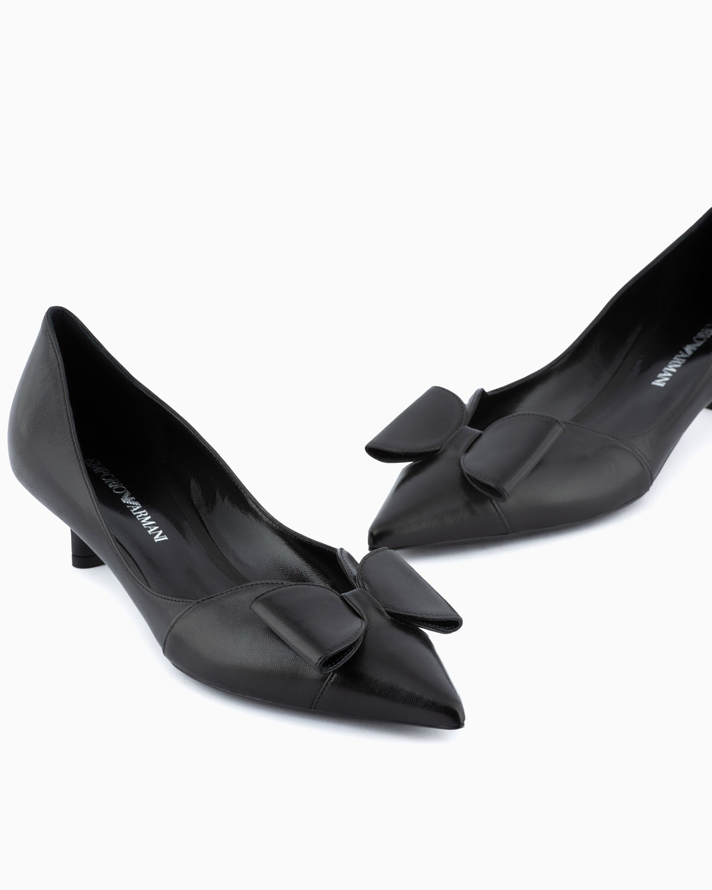Kitten heeled shoes with bow for woman
