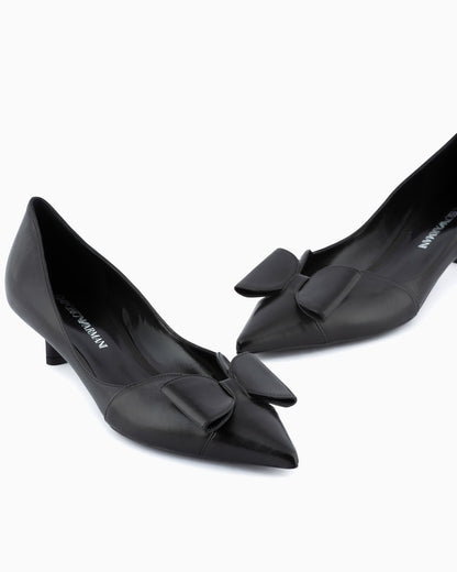 Kitten heeled shoes with bow for woman