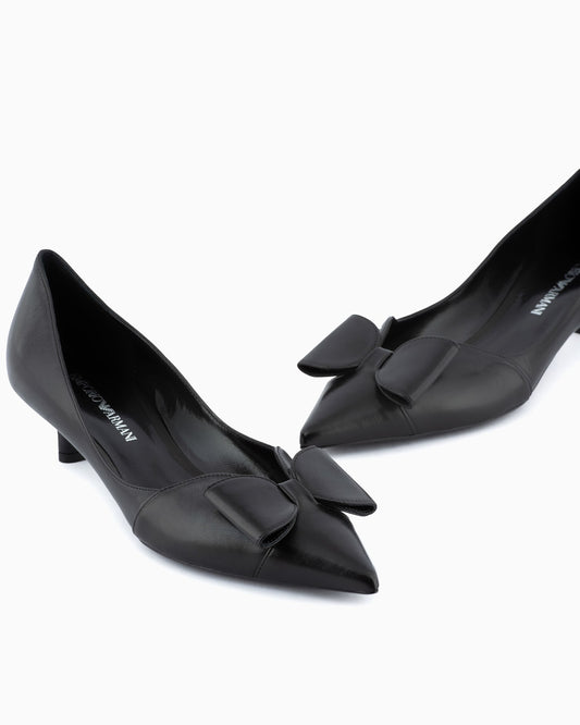 Kitten heeled shoes with bow for woman