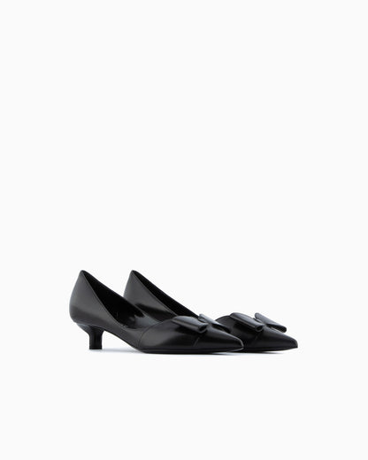 Kitten heeled shoes with bow for woman