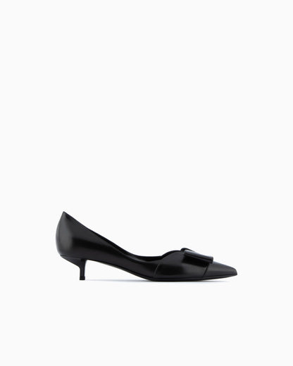 Kitten heeled shoes with bow for woman