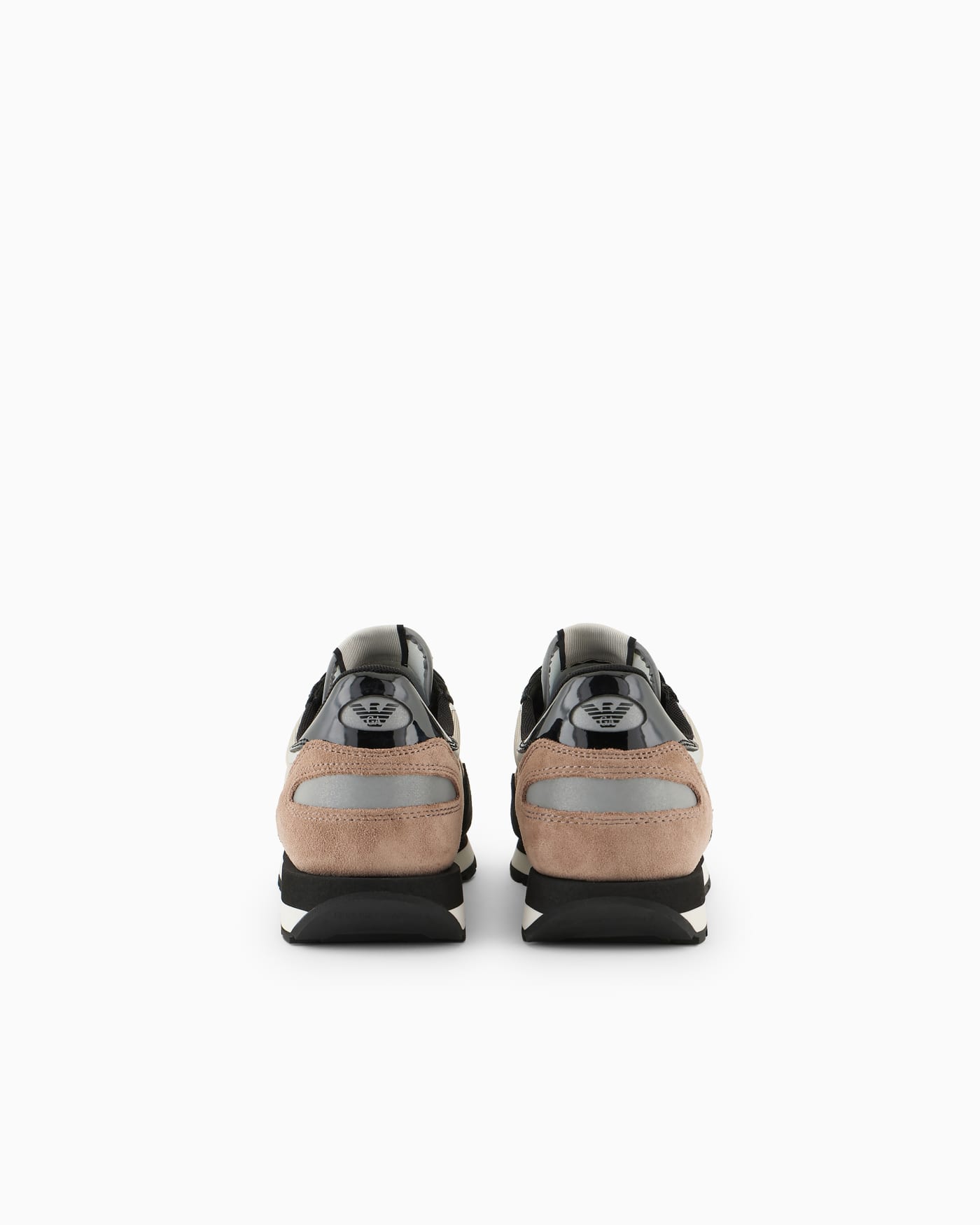 Suede sneakers with reflective and nylon details