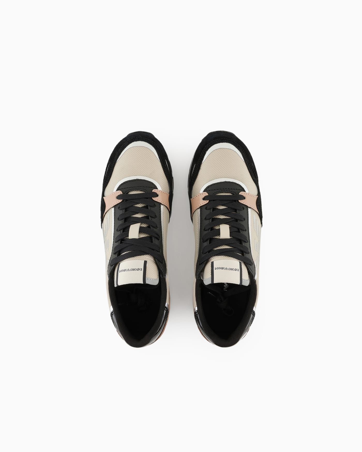 Suede sneakers with reflective and nylon details