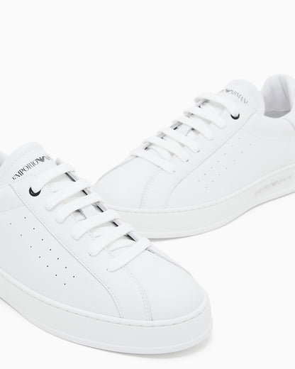 Leather sneakers with logo