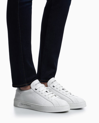 Leather sneakers with logo