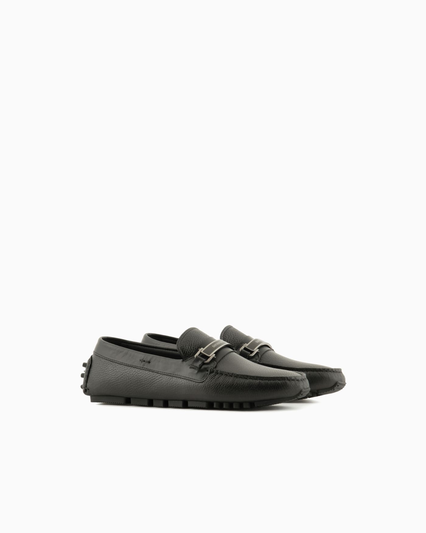 Pebbled leather stirrup loafer man