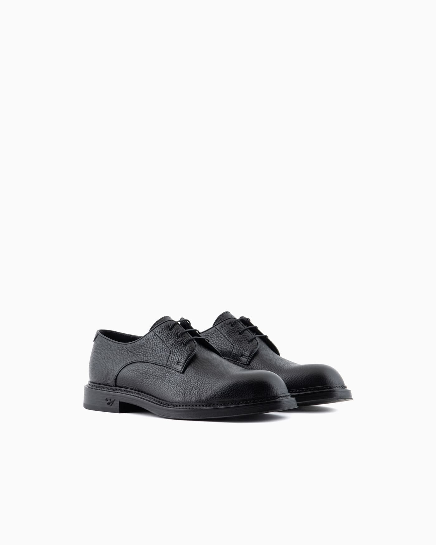 Dress shoes pebbled leather derby for man