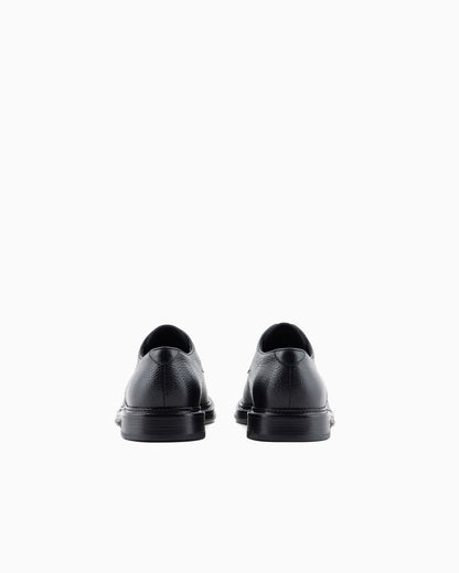 Dress shoes pebbled leather derby for man