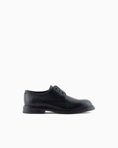 Dress shoes pebbled leather derby for man