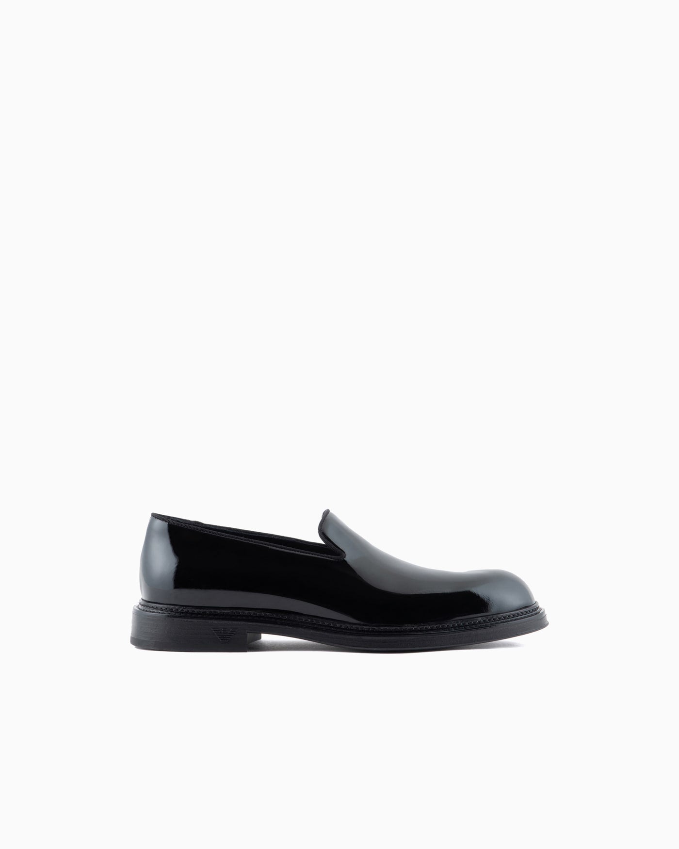 Patent leather slip-on loafers for man