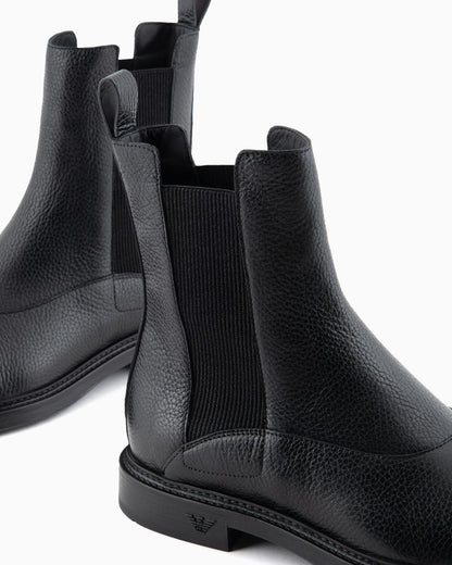 Grained leather Chelsea boots man