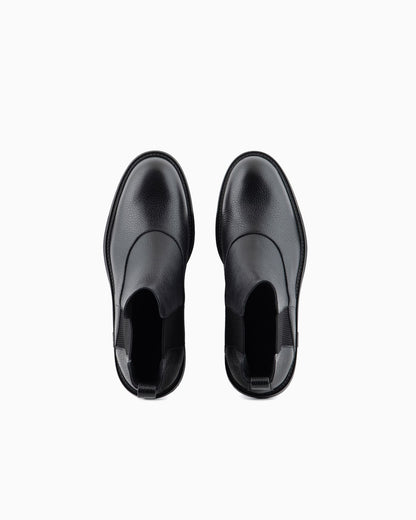 Grained leather Chelsea boots man