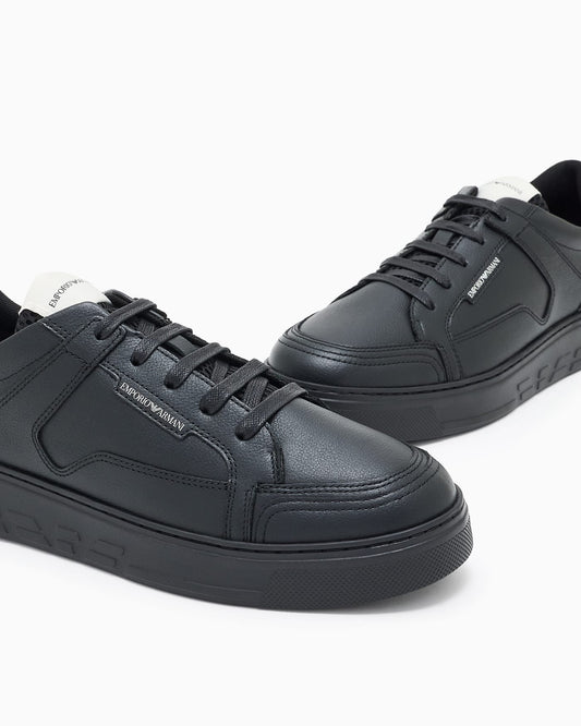 Sneaker tumbled leather padded collar man