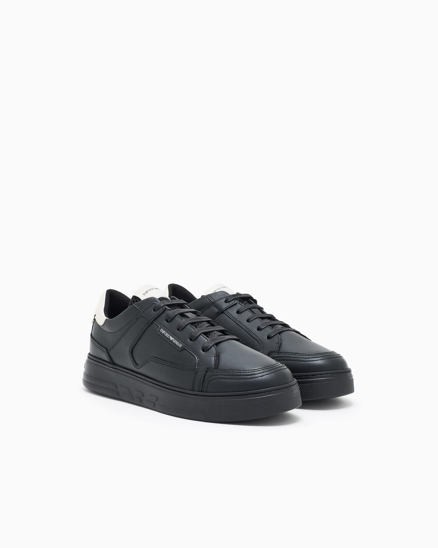 Sneaker tumbled leather padded collar man