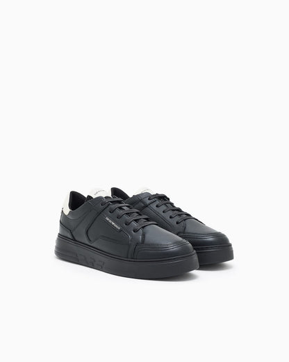 Sneaker tumbled leather padded collar man