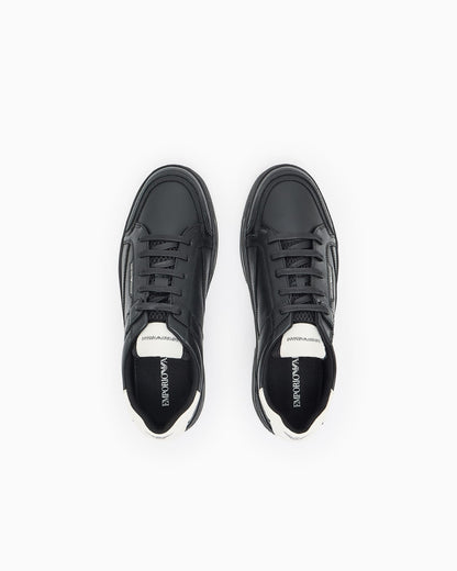Sneaker tumbled leather padded collar man